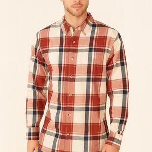 Wrangler Red, White, and Blue Plaid Shirt